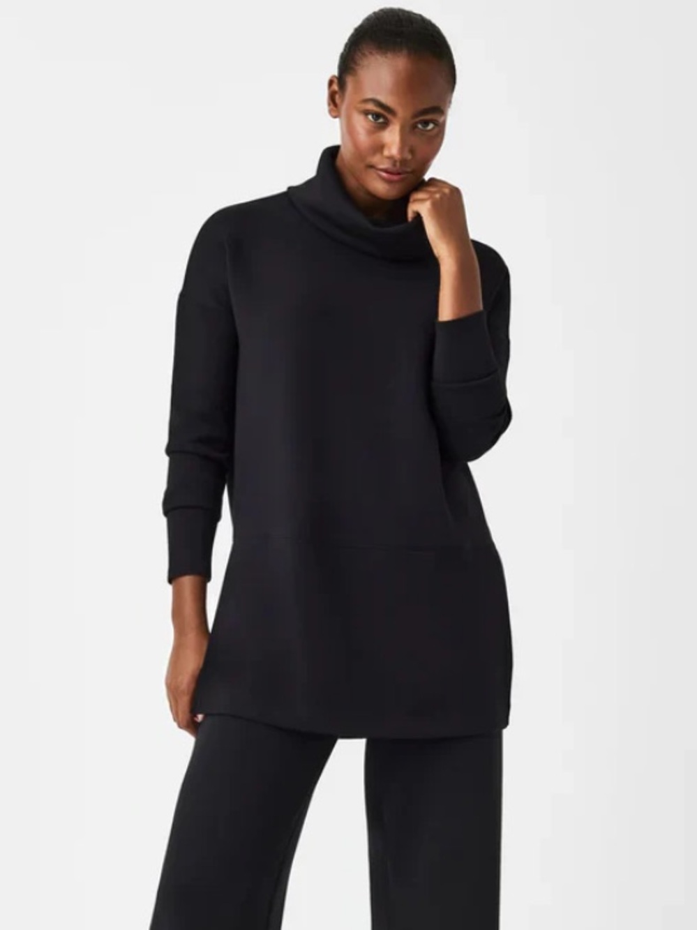 SPANX AirEssentials Tunic Sweatshirt XL Black Oversized Soft Lounge Pullover